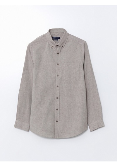 Lcwaıkıkı Classic Kahverengi Regular Fit Oxford Cepli Erkek Gömlek
