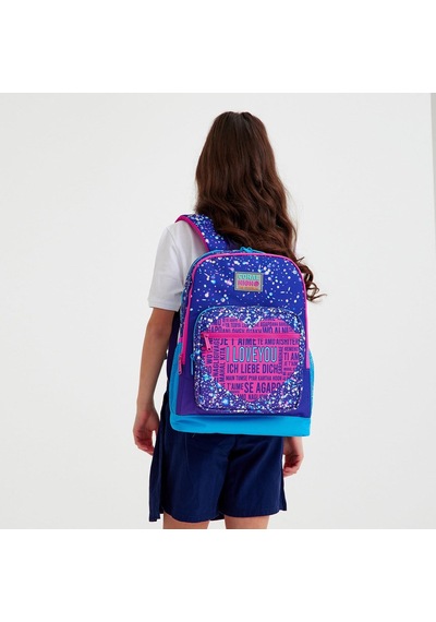 Coral High Kids Mor Mavi Pembe Kalp Desenli 3 Lü Okul Çanta Seti Set0123740