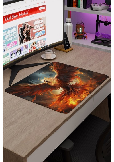 Anka Kuşu Kaymaz Dikişli Kauçuk Oyuncu Mousepad V5 - 48x40 Xl Gaming Mouse Pad Fare Altlığı
