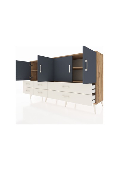 Hyperion Konsol 6 Raflı 6 Çekmeceli 4 Kapaklı 176x44x99 Çam-antra Çam-antrasit/aytaşı Hyperion Konsol 6 Raflı 6 Çekmeceli 4 Kapaklı 176x44x99 Çam-antra Çam-antrasit/aytaşı