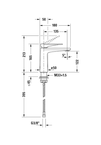 Duravit Tulum Lavabo Bataryası M Boy Mat Siyah, Tu1020002046 Siyah