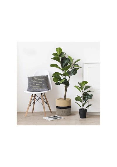 Dekoratif Jüt Hasır Saksılık Havluluk Organizer 20x20 Cm Kahverengi Kahverengi
