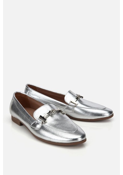 Yaya Kadın Lame Toka Detaylı Metalik Loafer