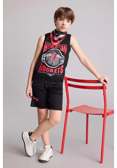 Defacto Nba Houston Rockets Bisiklet Yaka Atlet Erkek Çocuk H2956a826hsbk81 Siyah-bk81