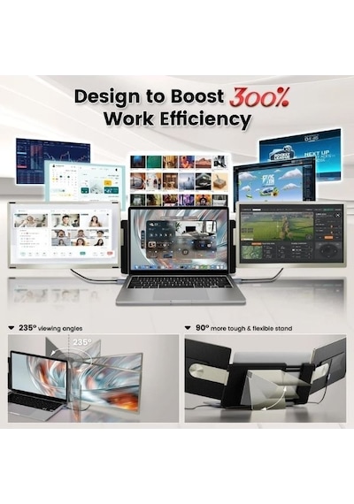 Kefeya S6 15.6'' Fhd Ips Taşınabilir Üçlü Laptop Monitör Hdmı Usb-c