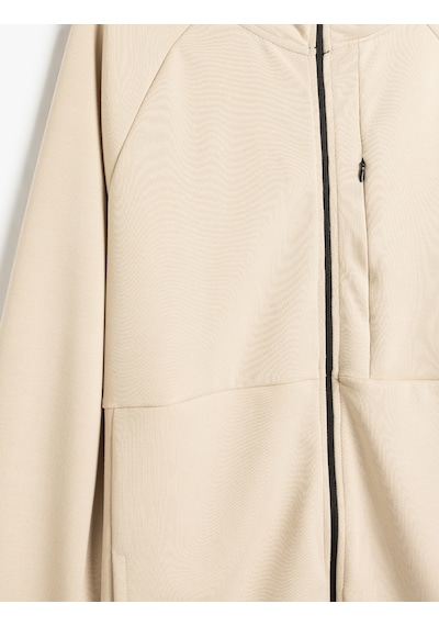 Koton Spor Sweatshirt Oversize Kapşonlu Fermuarlı Dikiş Detaylı Kalın Modal Kumaş Bej 5wam70020nk Ekru Koton Spor Sweatshirt Oversize Kapşonlu Fermuarlı Dikiş Detaylı Kalın Modal Kumaş Bej 5wam70020nk Ekru