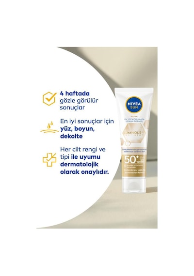 Nivea Sun Luminous630 Leke Karşıtı Güneş Koruyucu Yüz Kremi SPF50+ 40 ML