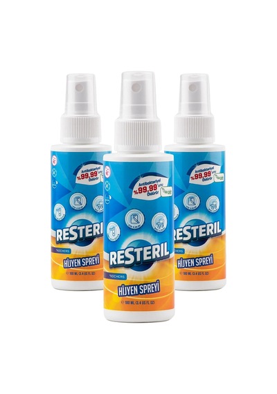 Hipokloröz Hijyen Spreyi Seti 3x100ml Dezenfektan Etkili Alkolsüz Antibakteriyel Yüzey Temizleyici