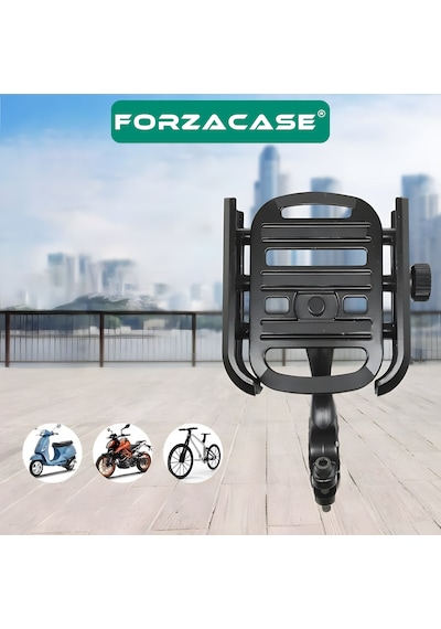 Bisiklet Motor Scooter Gidon Montaj Metal Telefon Tutucu Fc686 Siyah