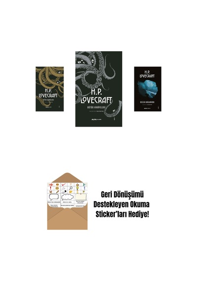 H.p. Lovecraft - Bütün Romanları Ciltli + H.p. Lovecraft - Bütün Hikayeleri Ciltli + Delilik Dağlarında + Okuma Sticker'ları