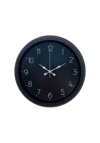 Classic Black Zarif 40 Cm Metal Duvar Saati Siyah Çerçeve