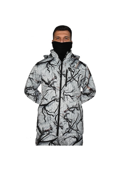 Mysia Outdoor Beyaz Soft Shell Mont Avcı Saz Kar Desen Çift Kat Polarlı Çok Renkli