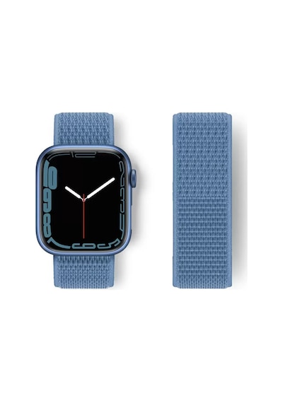 Newface Apple Watch 42mm Hasırlı Cırtcırtlı Kordon - Mavi