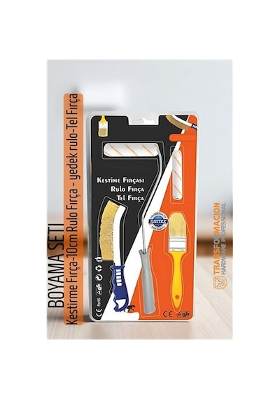 Zenvac Boyama Seti - Kestirme Fırça -10cm Rulo Fırça - Yedek Rulo- Tel Fırça Zenvac29