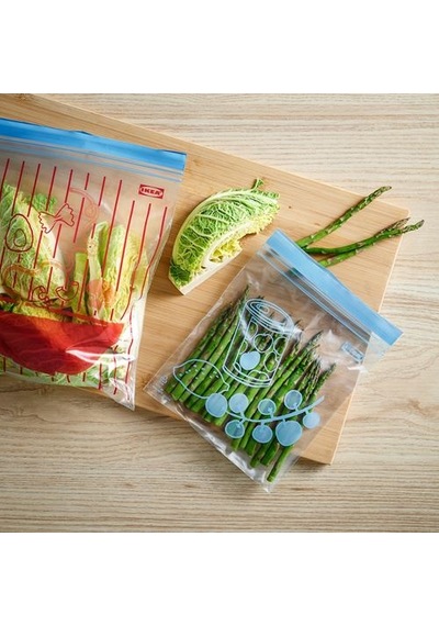 Ikea Istad Kilitlenebilir Buzdolabı Poşeti, Mavi-kırmızı, 1-2 Lt