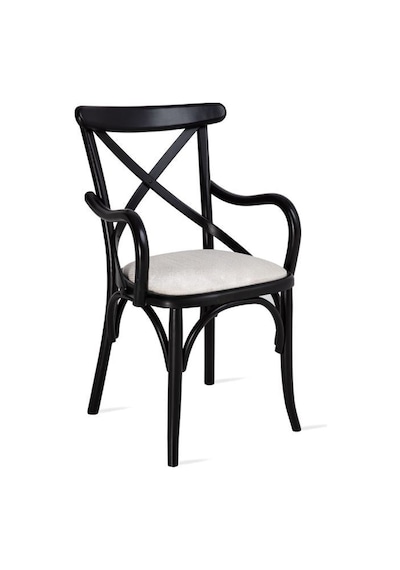 Gazzini Thonet Kolçaklı Sandalye Siyah - Beyaz