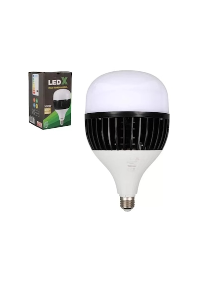 Hubrendy Sh Ledx Al-th100 Akım Korumalı 9000 Lümen E27 Duy 100w Beyaz Maxi Kristal Torch Led Ampul