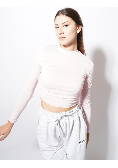 Ckm Moda Angle Yan Büzgülü Body Pembe