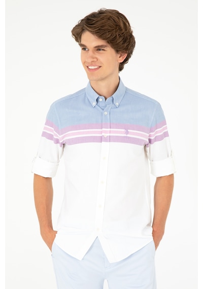 U.s. Polo Assn. Erkek Koyu Mavi Gömlek Desenli 50283802-vr032 Koyu Mavi