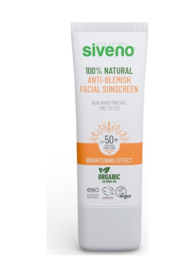 %100 Doğal Yüz Güneş Kremi Leke Karşıtı Aydınlatıcı Mineral Filtre Uva Uvb Spf 50+ 30 Ml