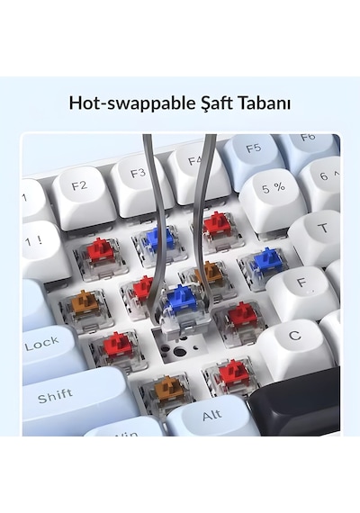 Aula S100 Pro Rgb Mekanik Hot Swap Brown Switch Mavi Kablosuz Gaming Klavye