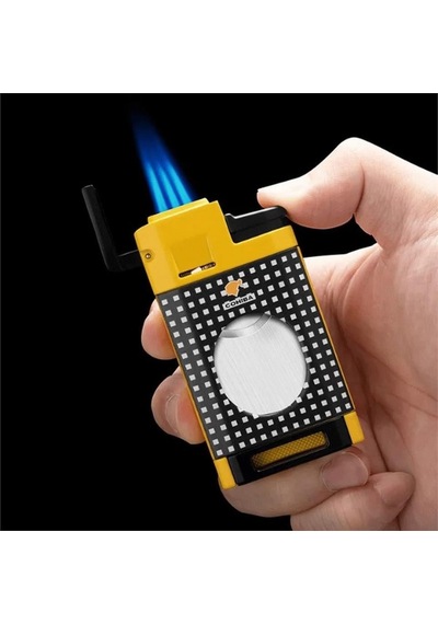 Cm0650 3 Jet Torch Kesicili Puro Çakmağı Sarı Krom