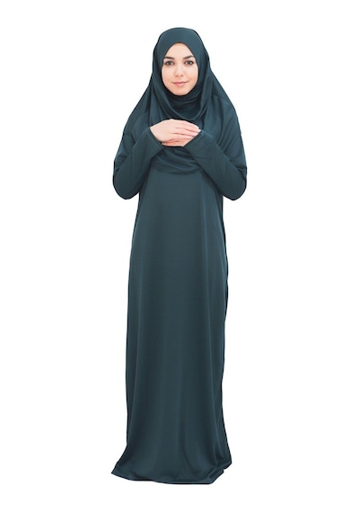 Zehranaz Namaz Elbisesi Koyu Zümrüt Yeşil Fermuarsız Namaz Elbisesi Zümrüt Yeşili