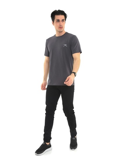 Raru Erkek %100 Pamuk T-Shirt Gravıs Antrasit (541475217)