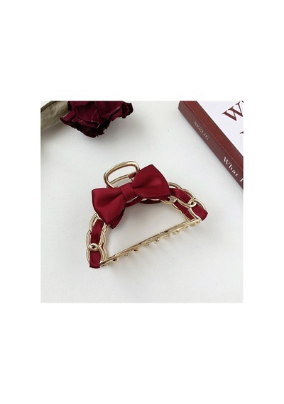 So-much Kadın Özel Seri Kurdeleli Mandal Toka Bordo-3 Bordo - 105659330 Bordo - 105659330 Bordo