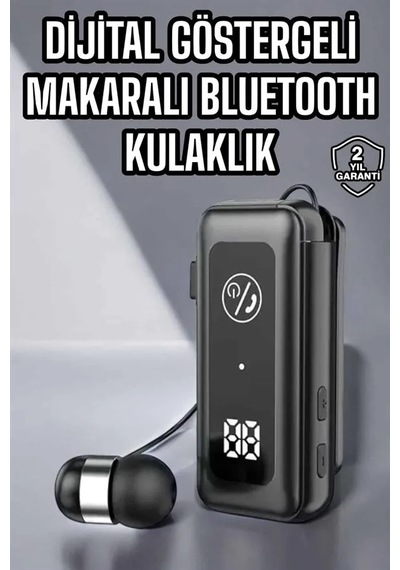Kablolu Makaralı Bluetooth Kulaklık Uzun Pil Ömrü Dijital Göstergeli Uzun Pil Ömrü Kulaklık