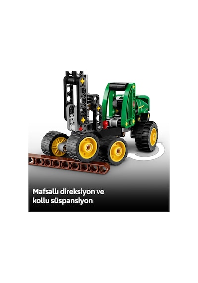 LEGO®  Technic™ John Deere 1470H Tekerlekli Orman Makinesi 42218 – 7 yaş ve üzeri çocuklar için Yaratıcı Oyuncak Yapım Seti (117 P)