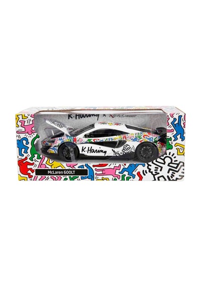 1:32 Sesli Ve Işıklı Rmz Hobby Keith Haring Serisi Die Cast Çek Bırak Model Araba - Beyaz Mclaren 60