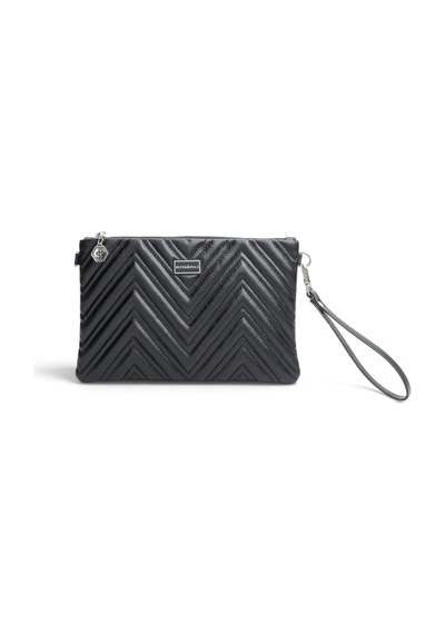 Silver Polo Siyah - Siyah Kapitone V Kadın Portföy Ve Clutch El Çantası Sp1250