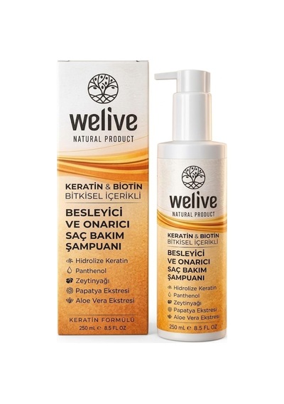 Keratin Ve Biotin Şampuan 250 Ml Yıpranmış Saçlar İçin Besleyici Ve Onarıcı Bakım Beyaz