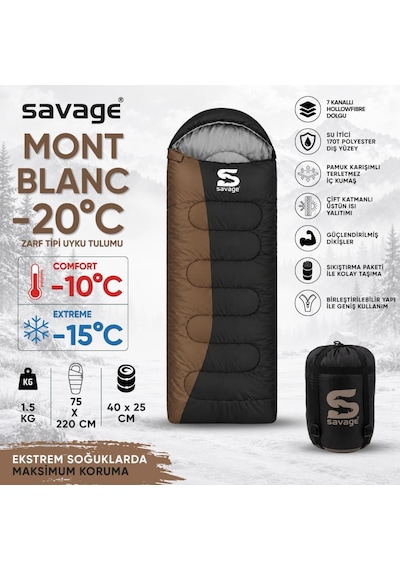 Kamp Uyku Tulumu - Mont Blanc - Kahve - Extreme -15c - Savage Ys-507 Diğer