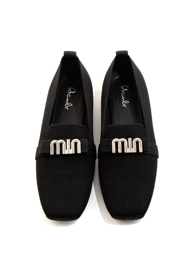 Bambi Siyah Nikel Kadın Loafer Ayakkabı K01327020382 Siyah