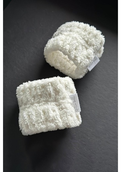 Welsoft Mikrofiber Bileklik Seti, Beyaz, 2'li Paket, Kadın Ve Erkek İçin, Makyaj Temizleme, Yüz Yıkama, Spor, Yoga Ve Spa Kullanımı Açık Sarı