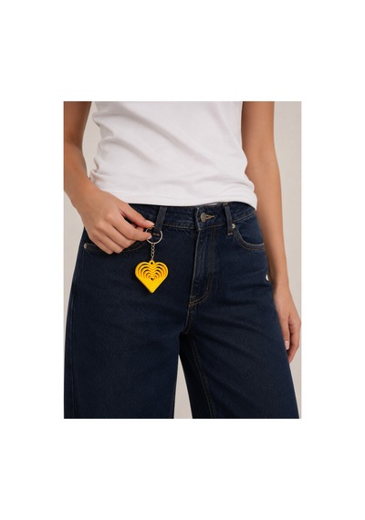 Tarzınıseç 3d Sarı Kalp Anahtarlık Charm 2'li Set