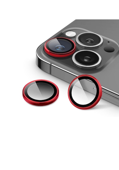 Apple Uyumlu iPhone 14 Pro / Pro Max İçin Ipg Kamera Lens Koruyucu - Kırmızı