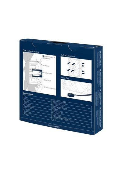 F12 - Pc Fanı, 120 Mm Standart Kasa Fanı, Sessiz Fan, Standart Gövdeli Kasa Fanı, İtme Veya Çekme Yapılandırması Mümkün, 1350 Rpm - Siyah