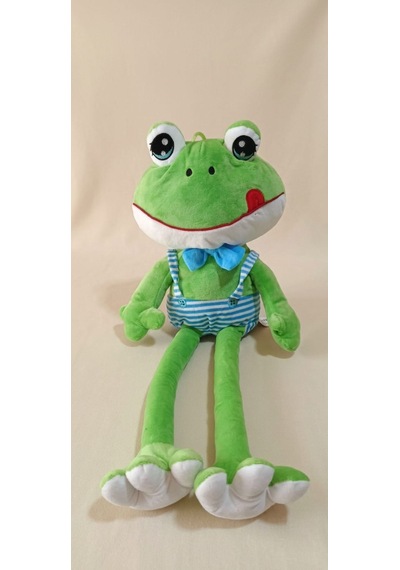 Peluş Uzun Bacaklı Kurbağa-60 Cm Mavi - Yeşil