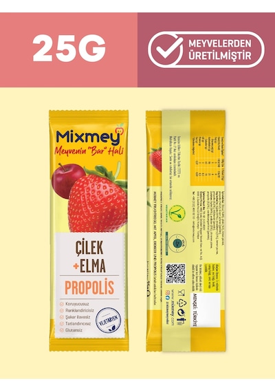 Mixmey Kırmızı Meyve Bar Serisi 20 Adet | Atıştırmalıklar – Vegan, Glutensiz (20GR X 20 ADET)