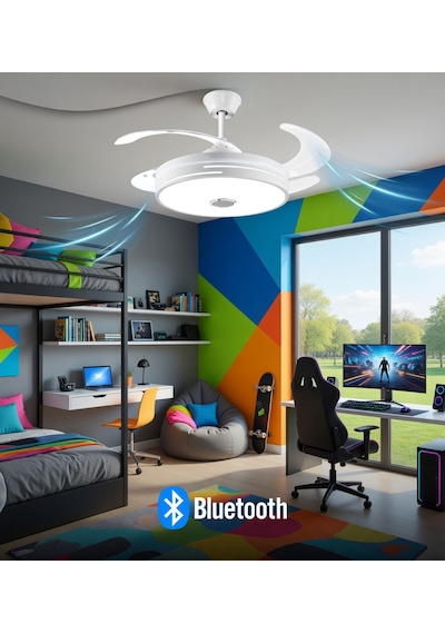 Mutlusan Bluetooth'lu Aydınlatmalı Uzaktan Kumandalı Tavan Vantilatörü