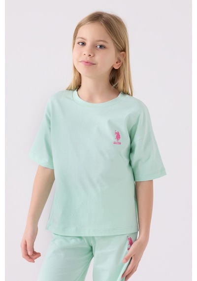U.S. Polo Assn. U.s. Polo Assn Kız Çocuk Mavi Bermuda Takım 5274-43896 Mavi