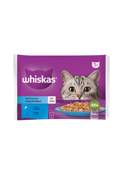 Whiskas Balıklı Seçim Poşet Yaş Mama 4 X 85 G - 7 Adet Tarı