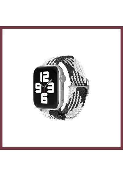 Storeşahin Apple Watch 42mm Uyumlu Star Kordon - Siyah-beyaz Shn0720