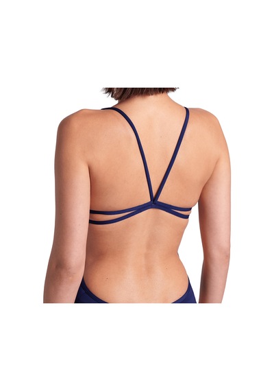 Arena Swimsuit Lace Back Solid Kadın Lacivert Yüzücü Mayo 004651701 Mavi