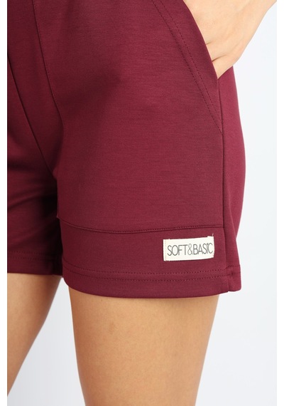 Soft&Basic Bordo Modal Rahat Kumaş Şort Bordo
