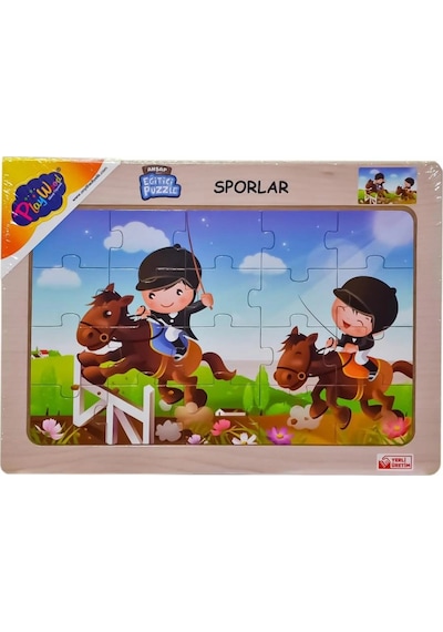 Mey İthalat Ony-85-86-87-88 Ahşap Eğitici Puzzle Sporlar -onyıl
