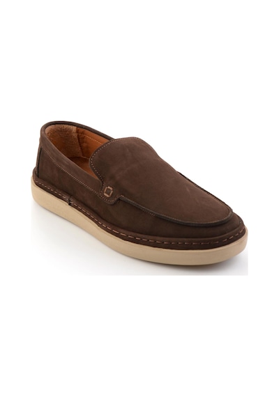 Bambi Kahve Hakiki Deri Erkek Loafer Ayakkabı E01396220201 Kahve
